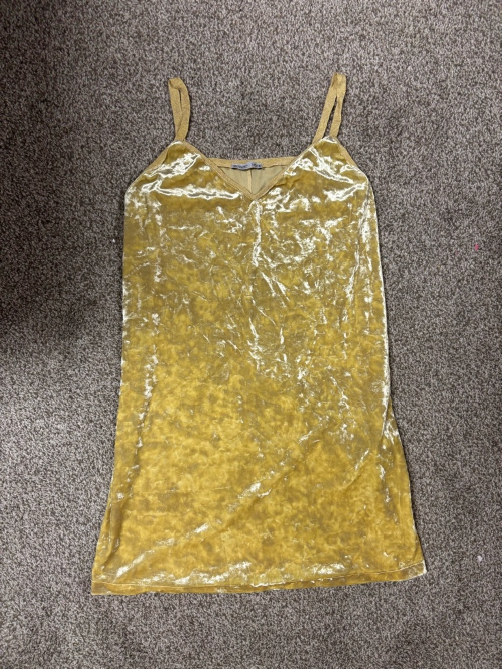 Zara Golden Yellow Velvet Slip